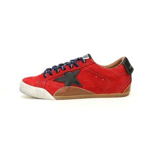Red & Brown & Blue Mens Sneaker By Golden Goose